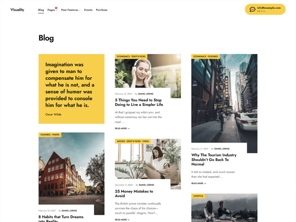 Visuality - speaker & website theme