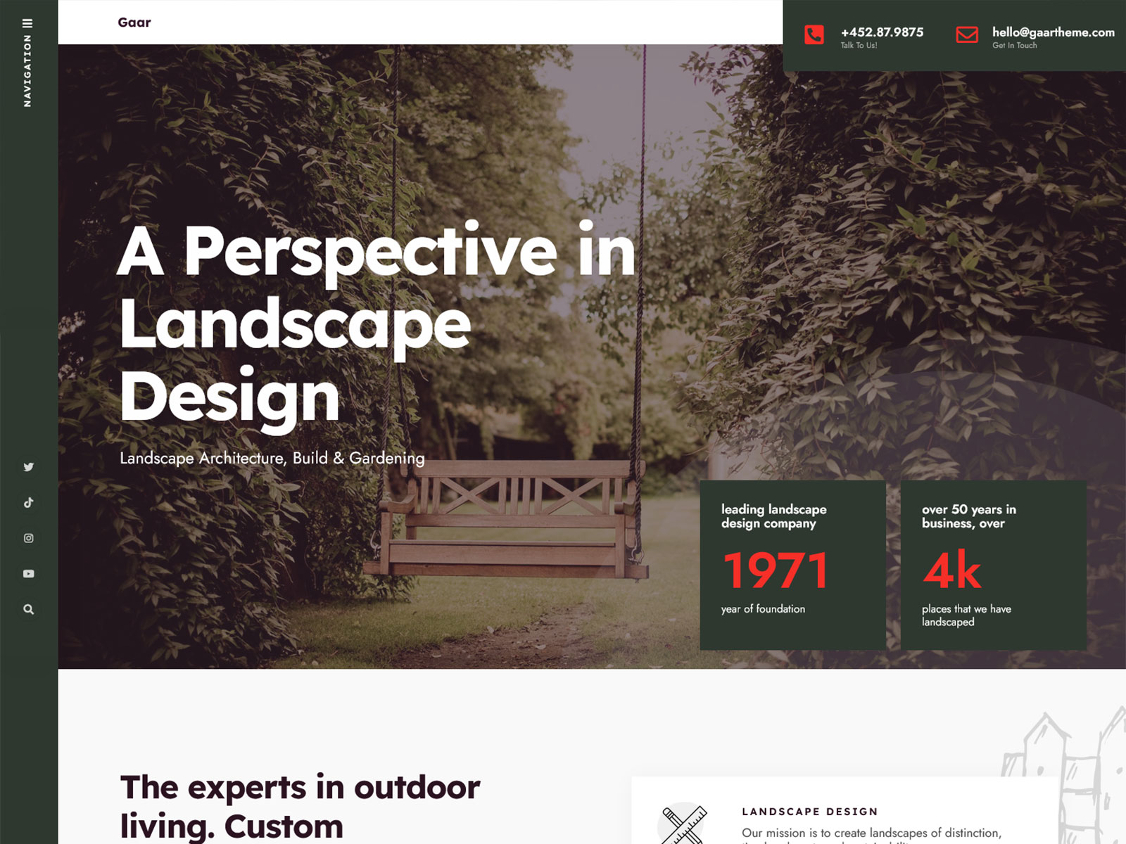 Gaar- WP theme for landscapers, gardeners, and exterior design companies