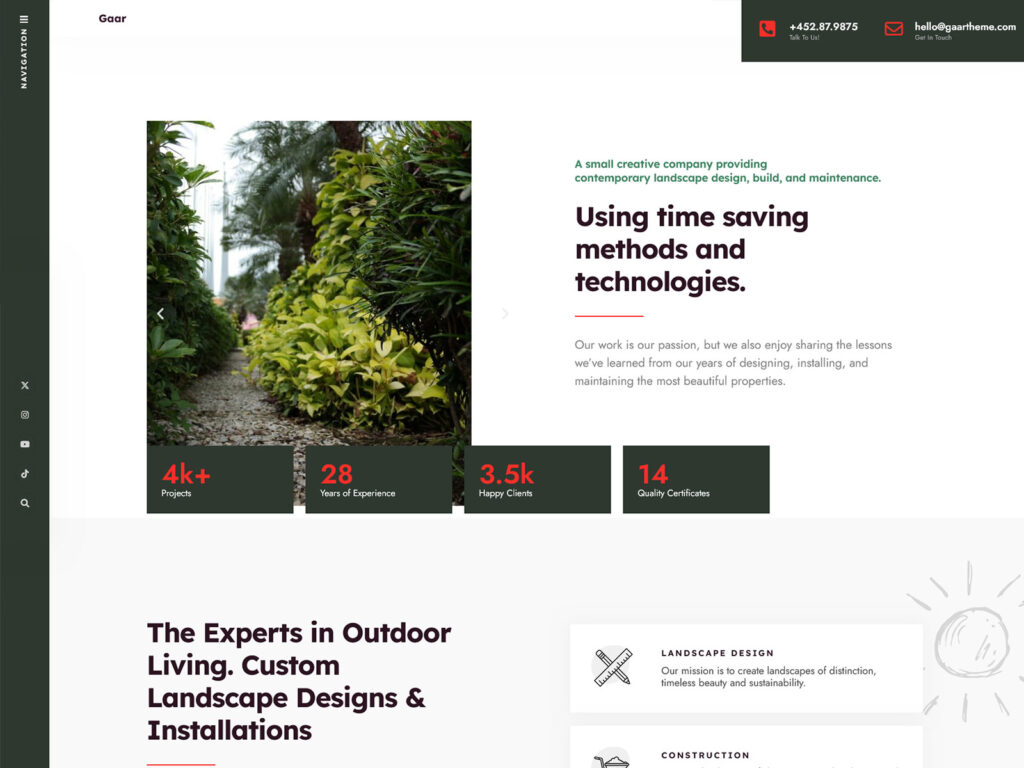Gaar- WP theme for landscape project galleries