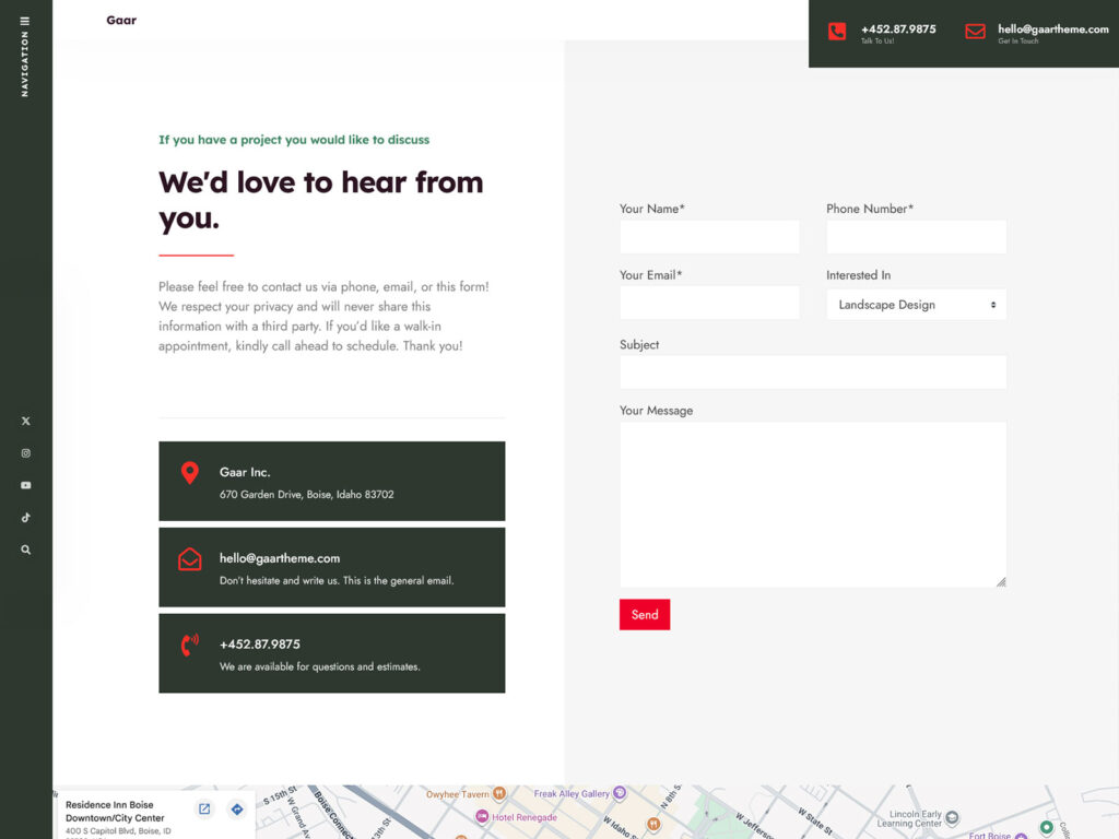 Gaar- landscapers & gardeners quote request form