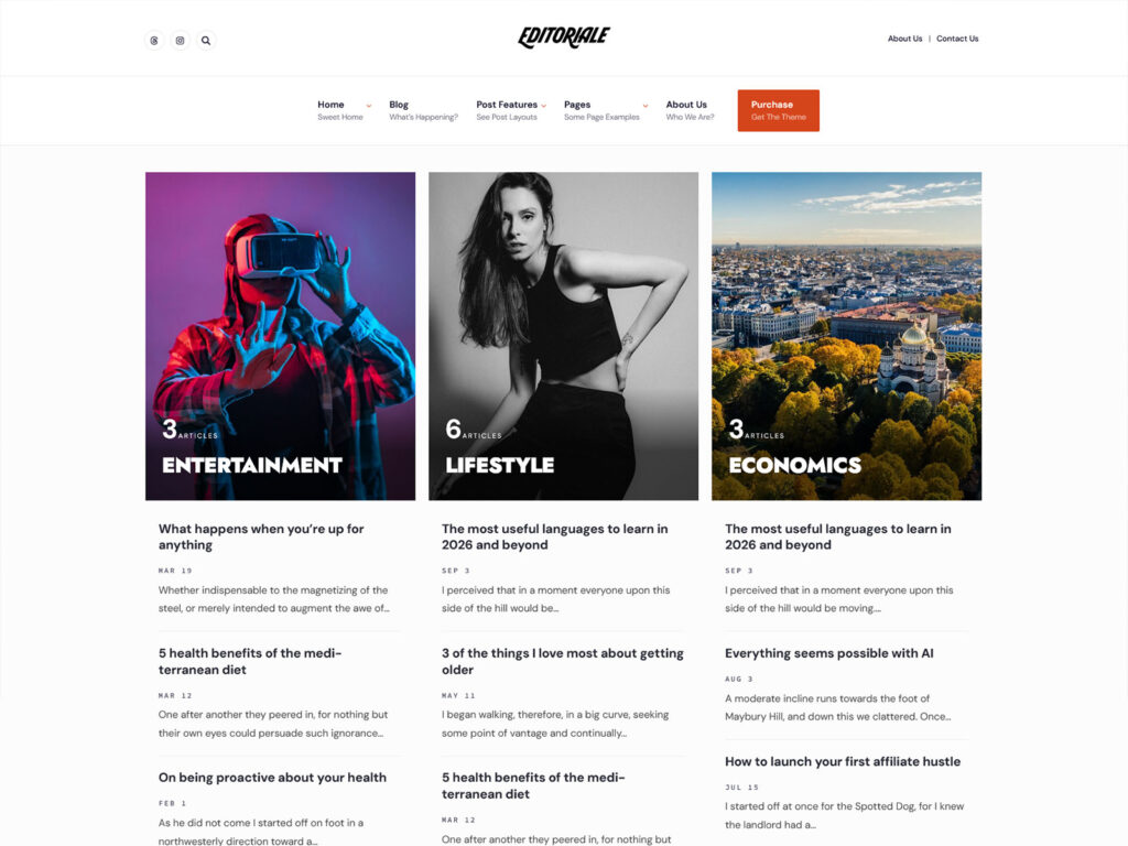 Editoriale - Newspaper WordPress Theme