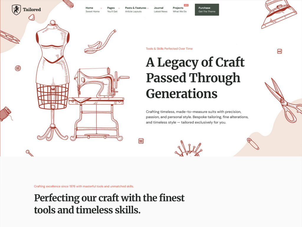 Tailored - Clothing Alterations WordPress Theme