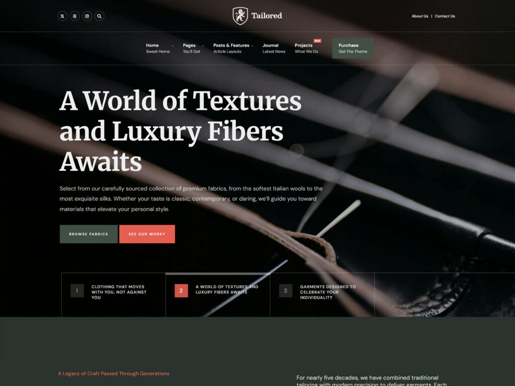 Tailored - Custom Tailoring WordPress Theme