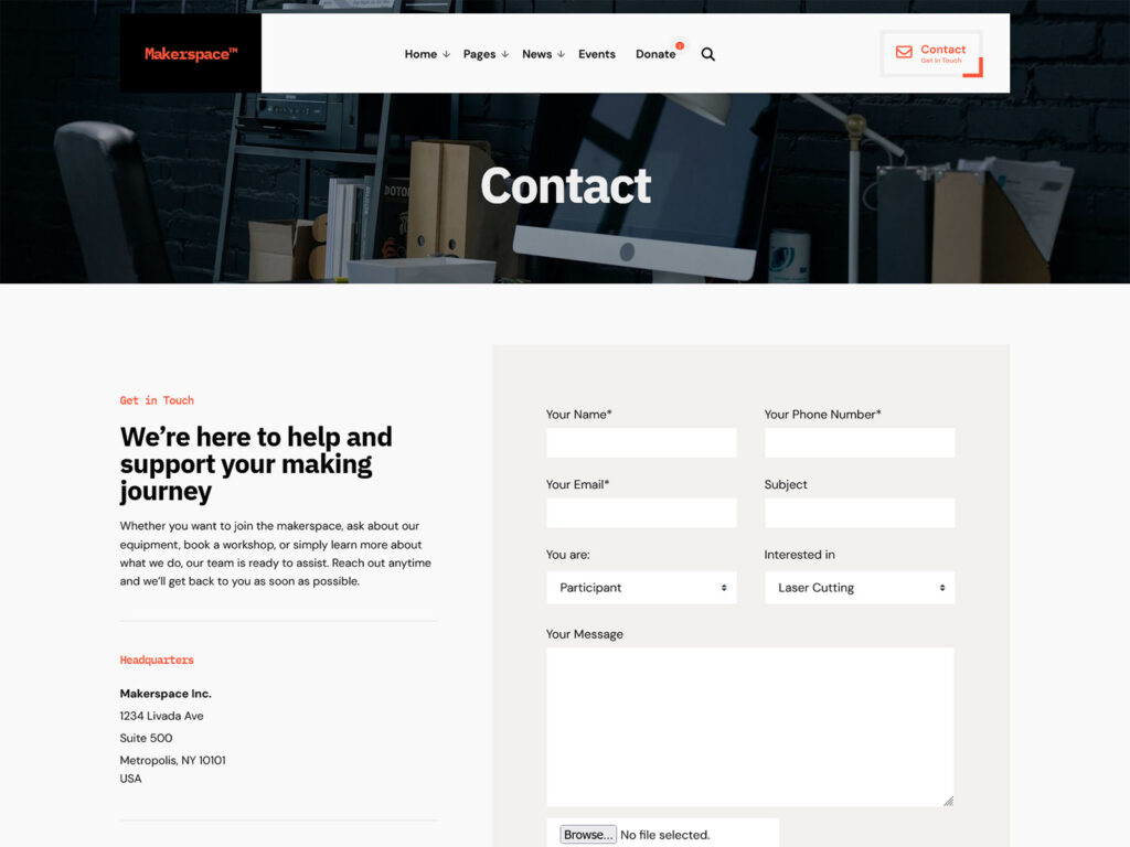 Makerspace - Community Hackerspace & Fab Lab WordPress theme