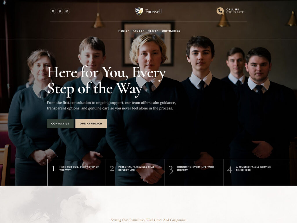 Farewell - Funeral Home Website Design