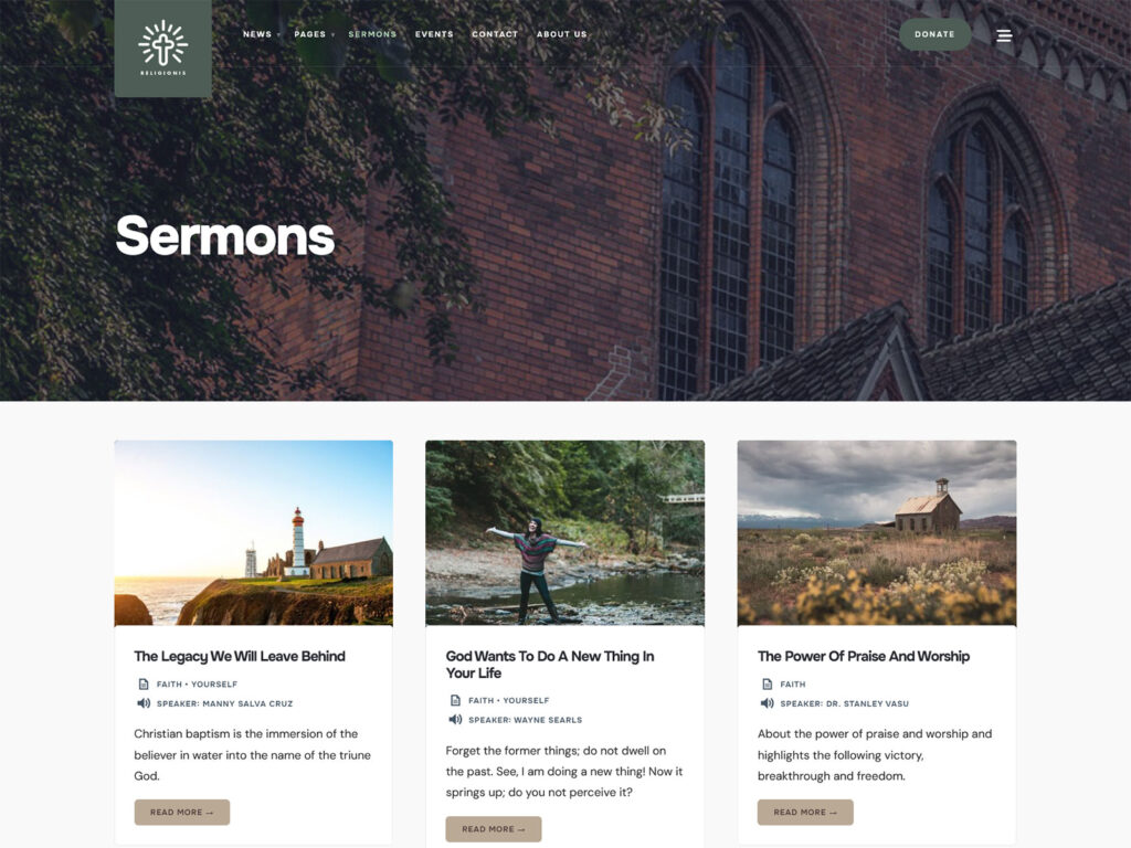 Religionis - Sermon Management for WordPress
