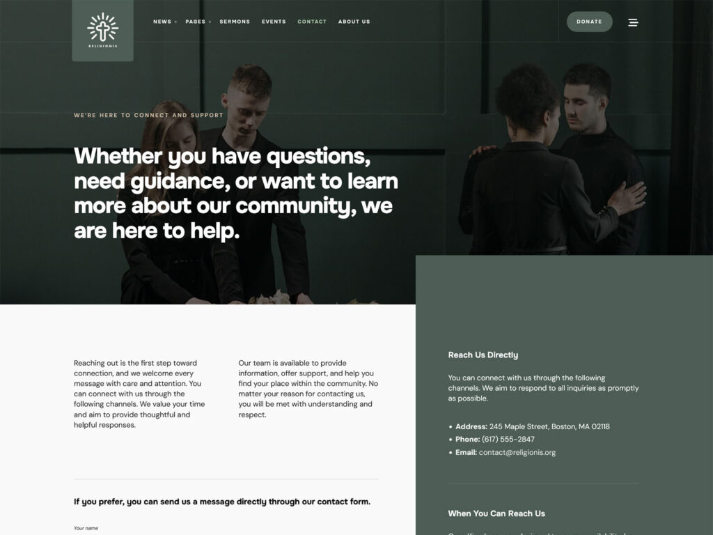 Religionis - Faith-based Organization Website Template