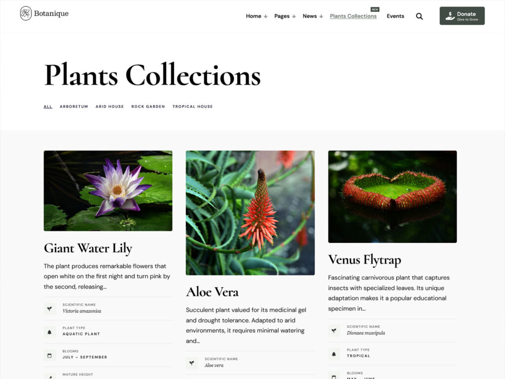 Botanique - National Park WordPress Theme
