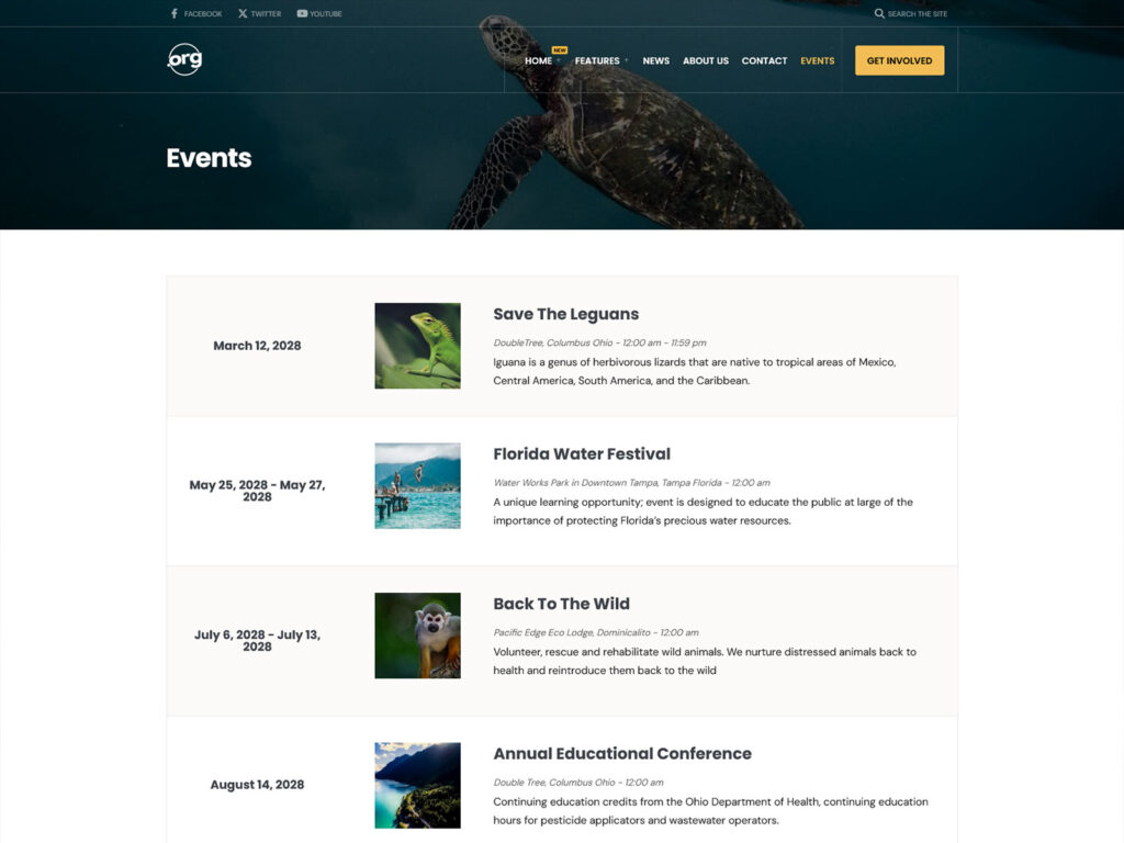 DotOrg - NGO Events WordPress Template
