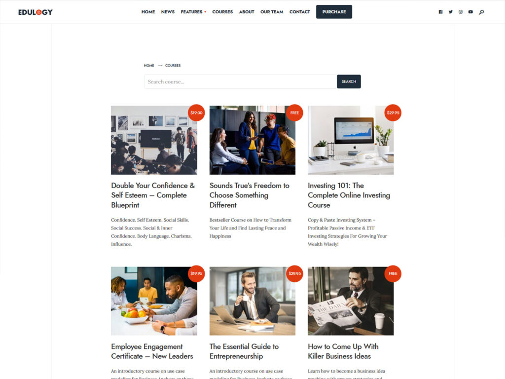 Edulogy - LMS Website WordPress Theme