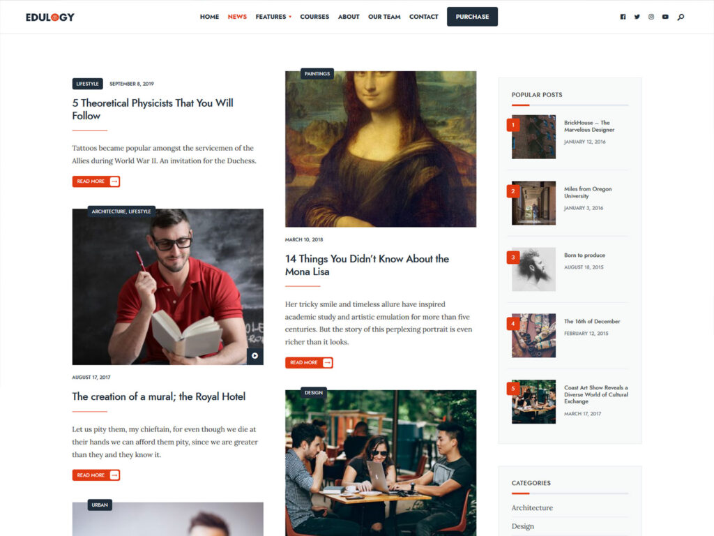 Edulogy - Educational Website WordPress Theme