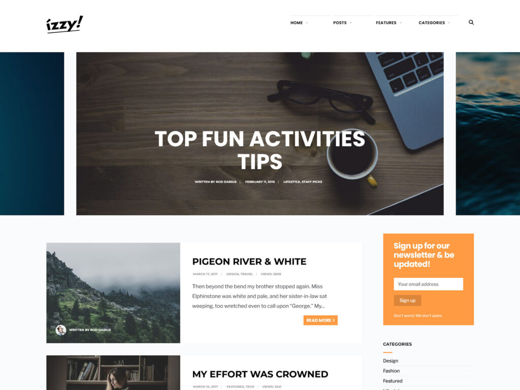 Izzy - WordPress Blogging Theme