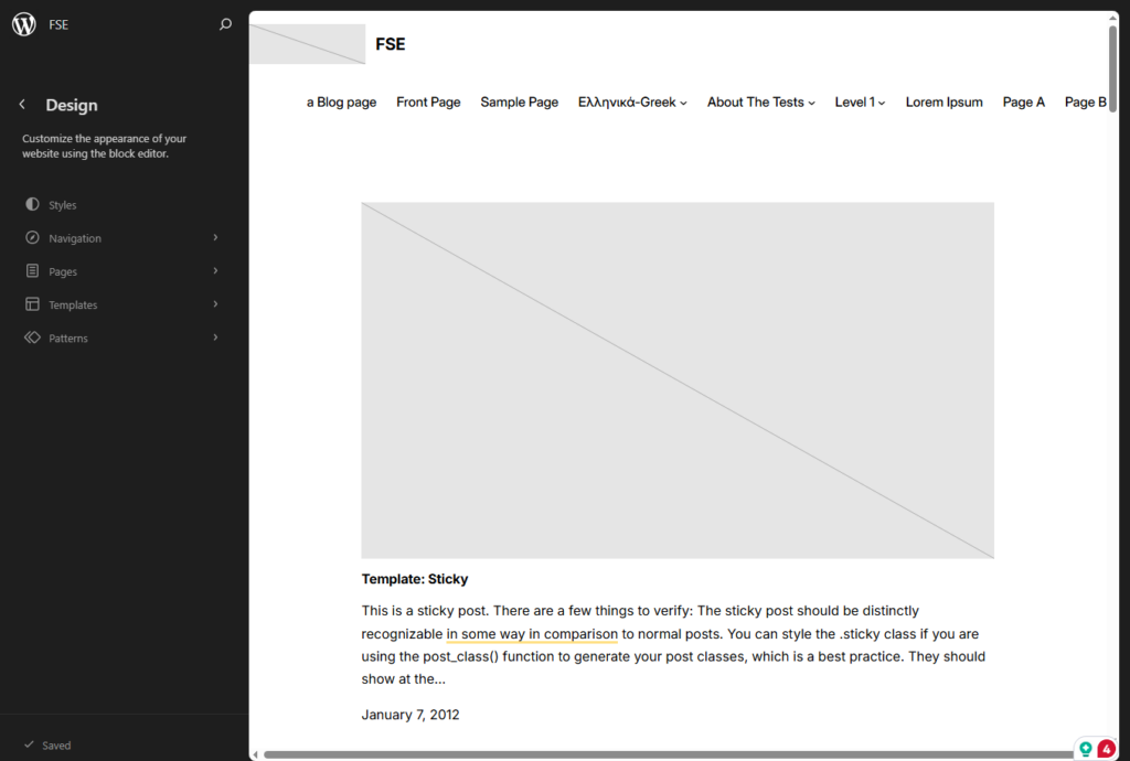 FSE - Block theme editor