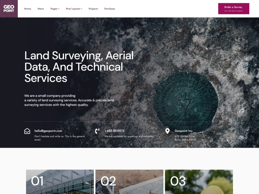 Geopoint - Surveying, GIS & Mapping Company WordPress Theme