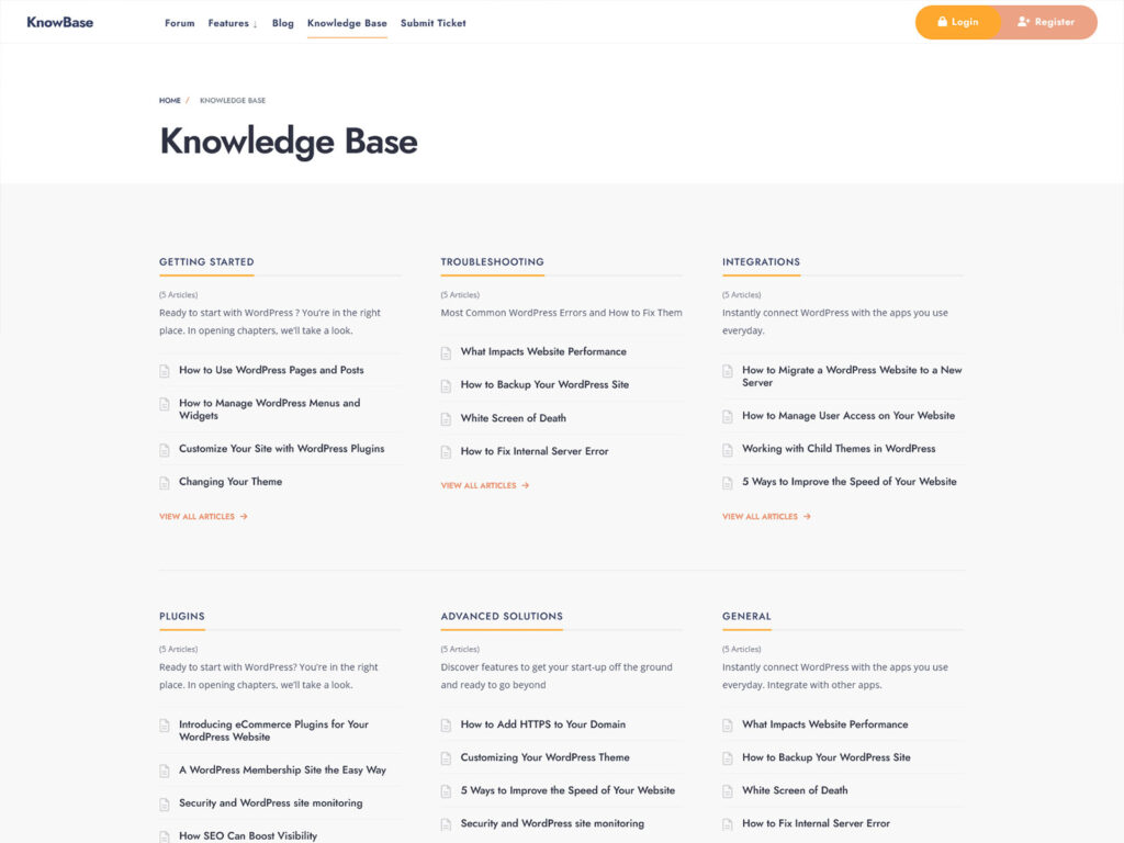 KnowBase - WordPress Knowledge Base Theme with bbPress Forum Integration