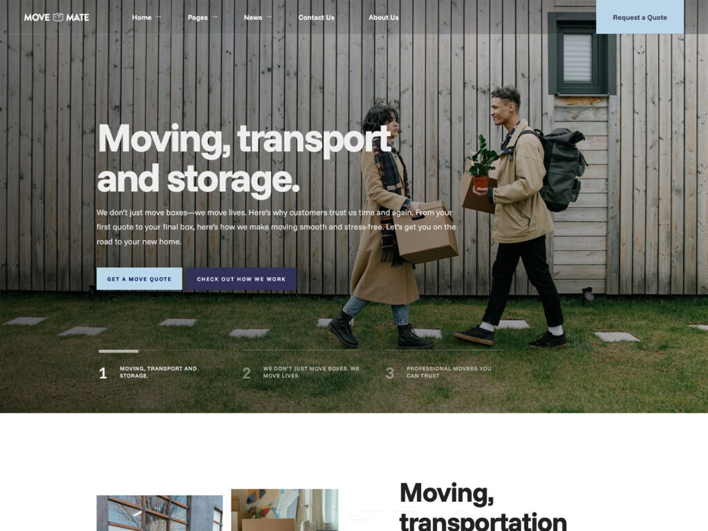 MoveMate - Relocation Services WordPress Theme