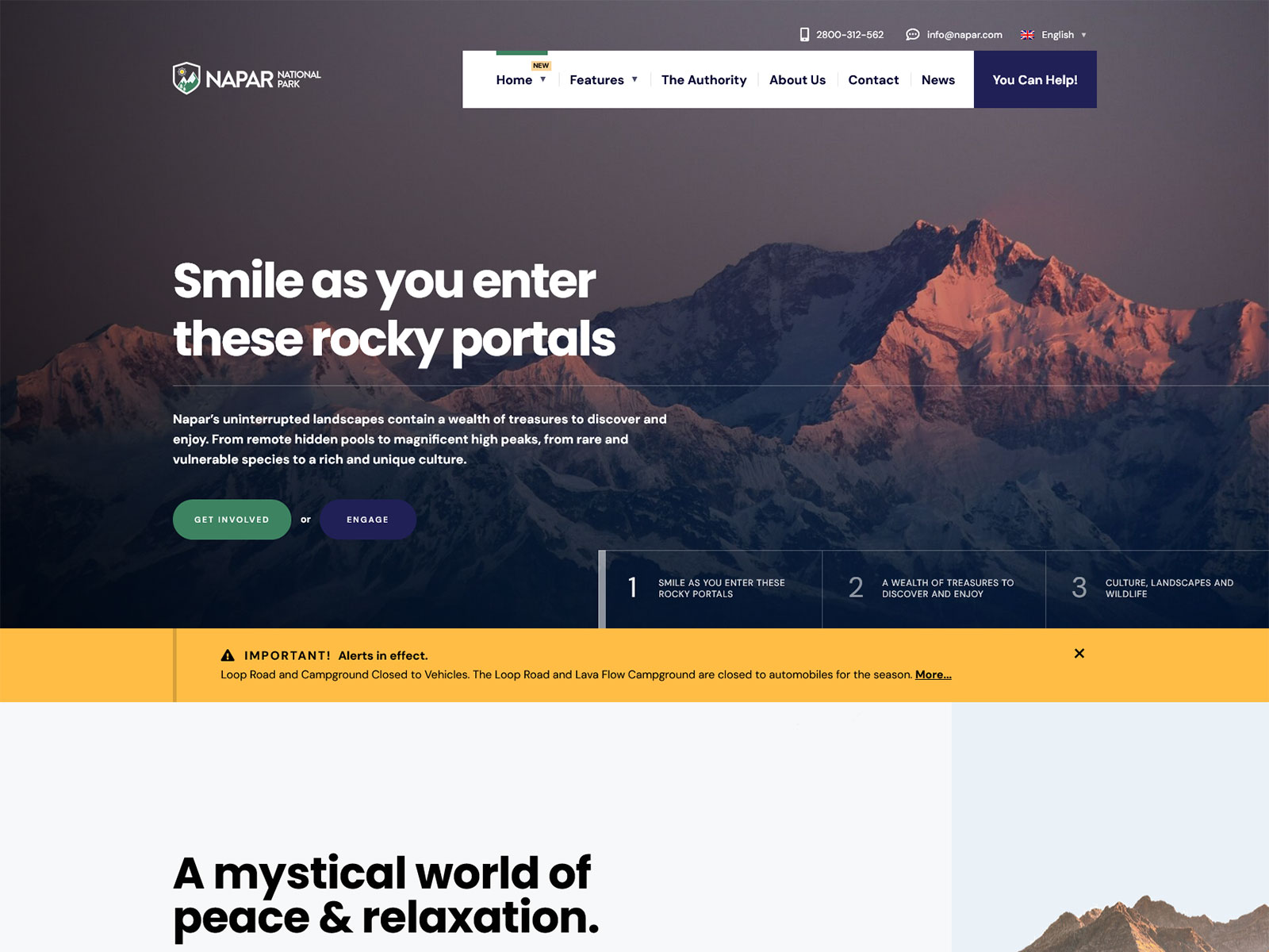 Napar - Accessible National Park WordPress Theme