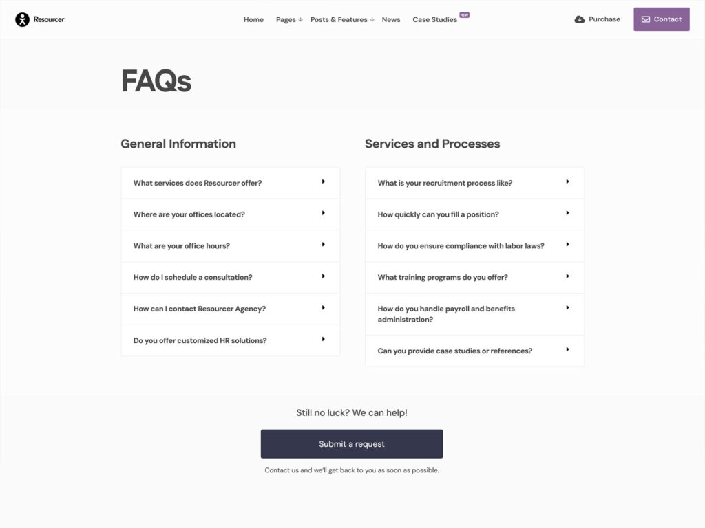 Resourcer - Staffing Consultancy FAQ Template
