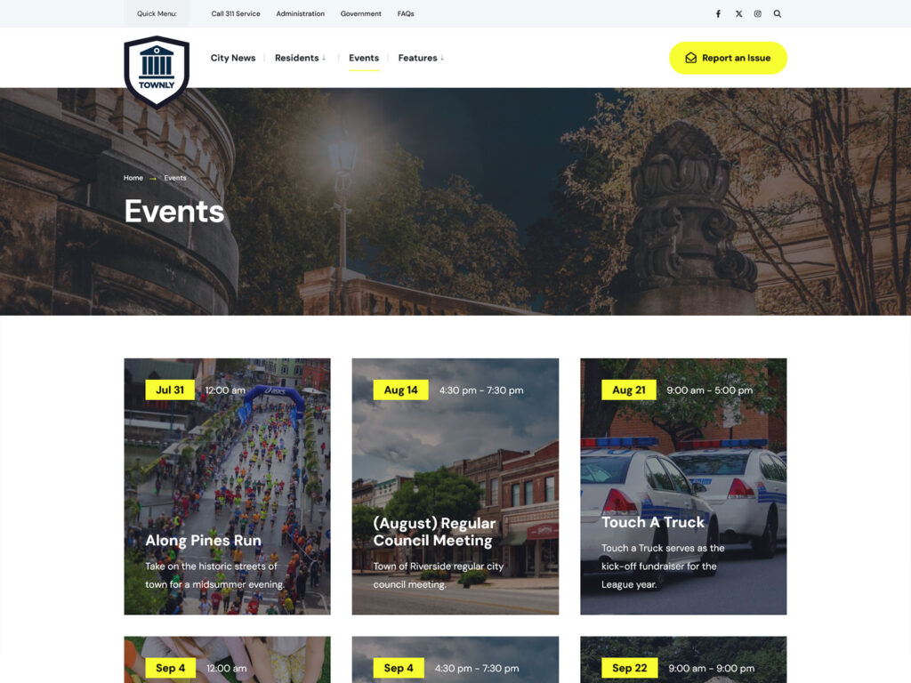 Townly - Local Government Events Theme