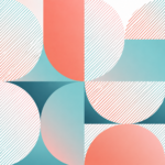 Geometric pastel abstraction with soft gradients