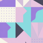 Pastel geometric collage in grid form